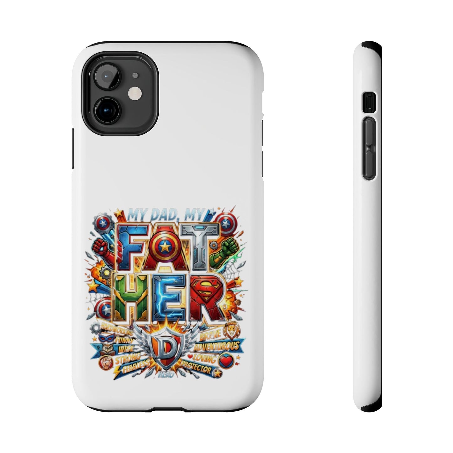 Tough Phone Case — 'My Dad, My Father' Superhero Collage Protective Cover