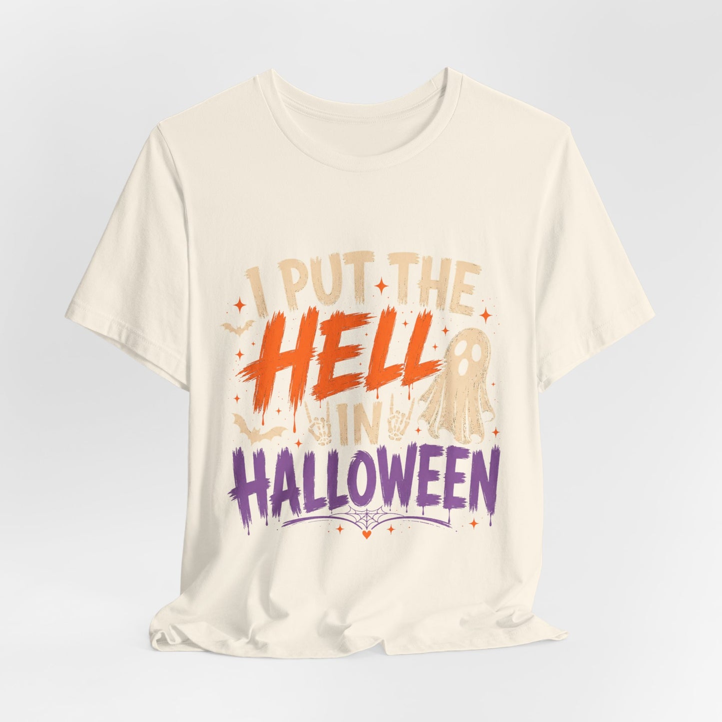 Halloween T-Shirt - "I Put the Hell in Halloween" Ghost Graphic Tee