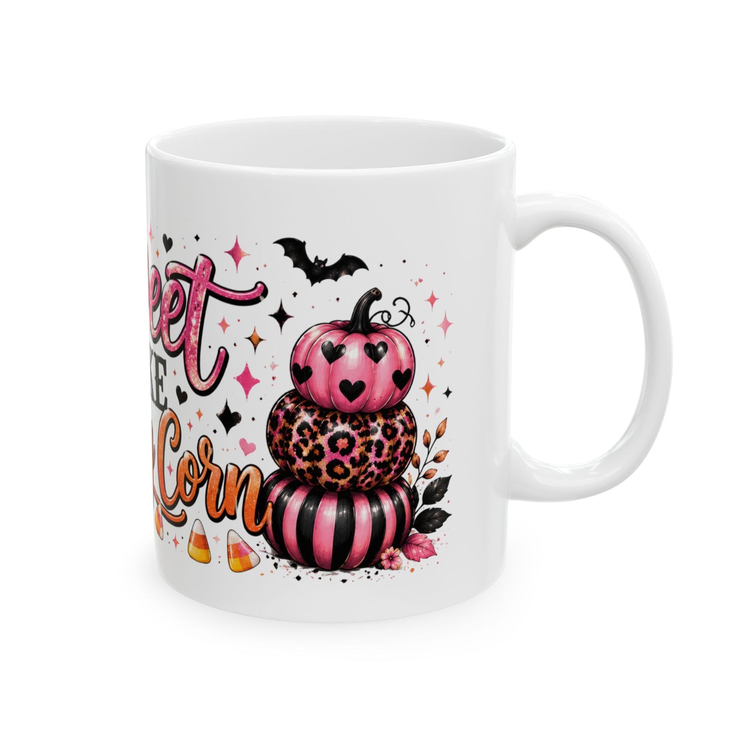 Sweet Like Candy Corn Halloween Ceramic Mug — Cute Spooky Coffee Cup (11oz/15oz)