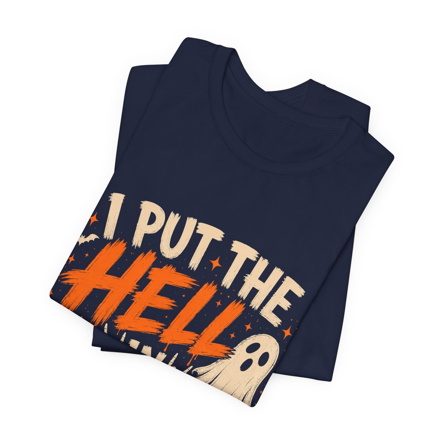 Halloween T-Shirt - "I Put the Hell in Halloween" Ghost Graphic Tee