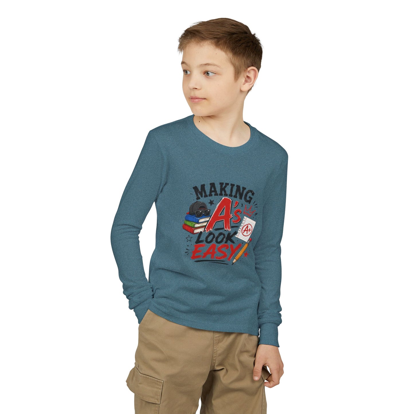 Making A's Look Easy Youth Long Sleeve Tee