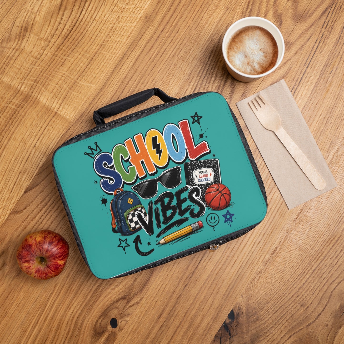 School Vibes Lunch Bag — Kids Backpack-Style Insulated Lunchbox