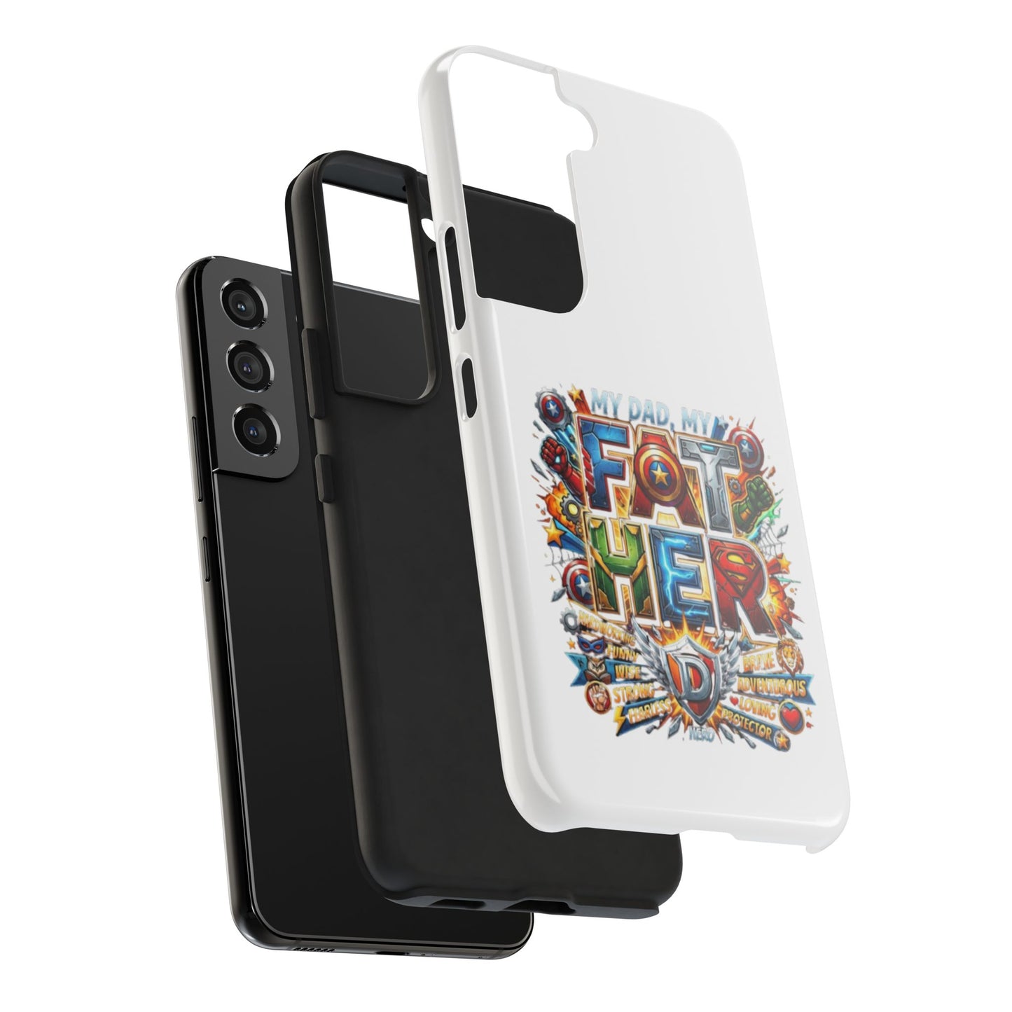 Tough Phone Case — 'My Dad, My Father' Superhero Collage Protective Cover