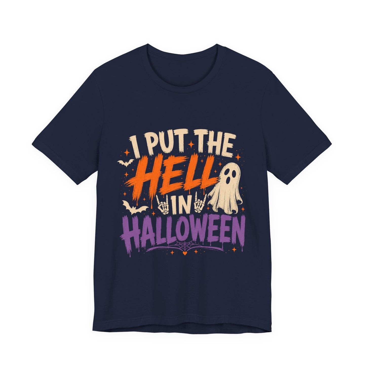 Halloween T-Shirt - "I Put the Hell in Halloween" Ghost Graphic Tee