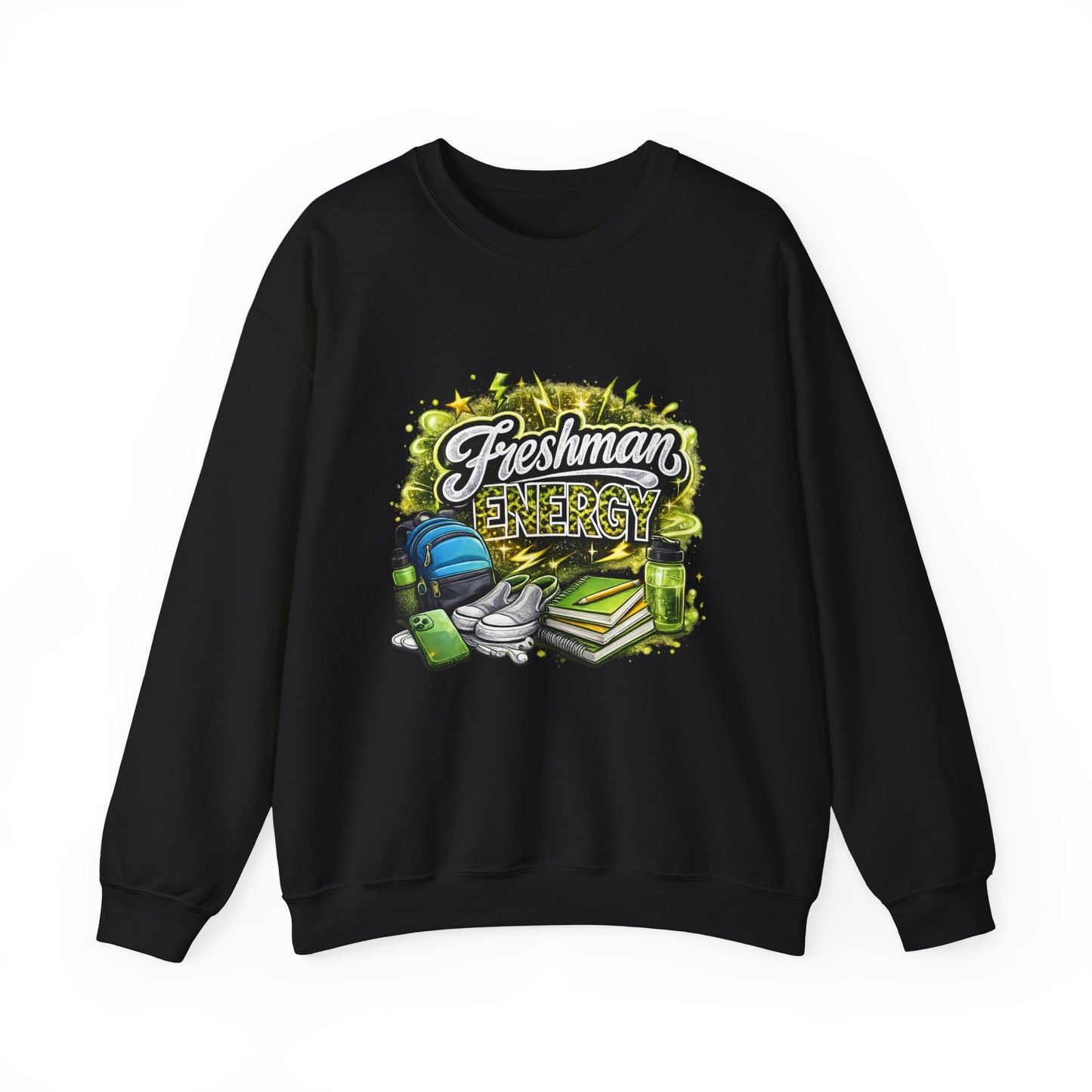 Freshman Energy Crewneck Sweatshirt — College Back-to-School Graphic Sweatshirt