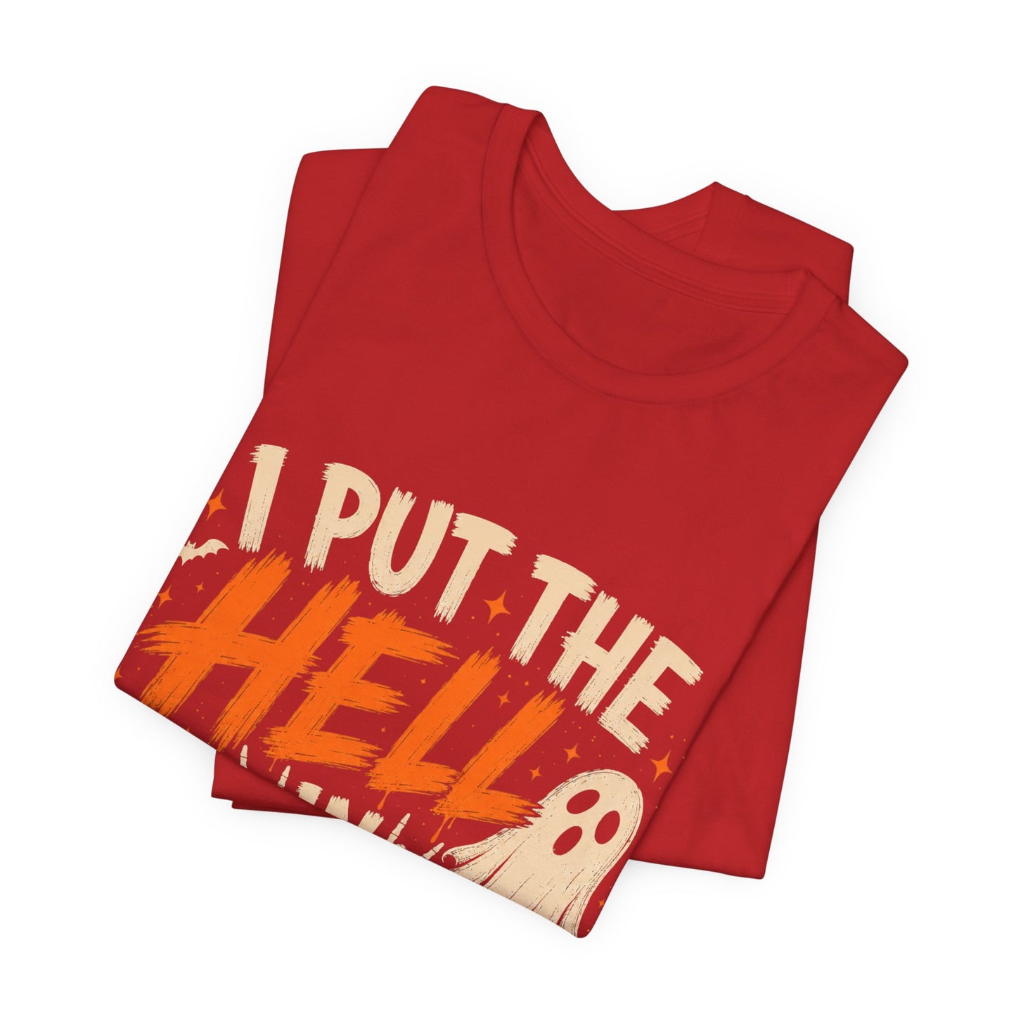 Halloween T-Shirt - "I Put the Hell in Halloween" Ghost Graphic Tee