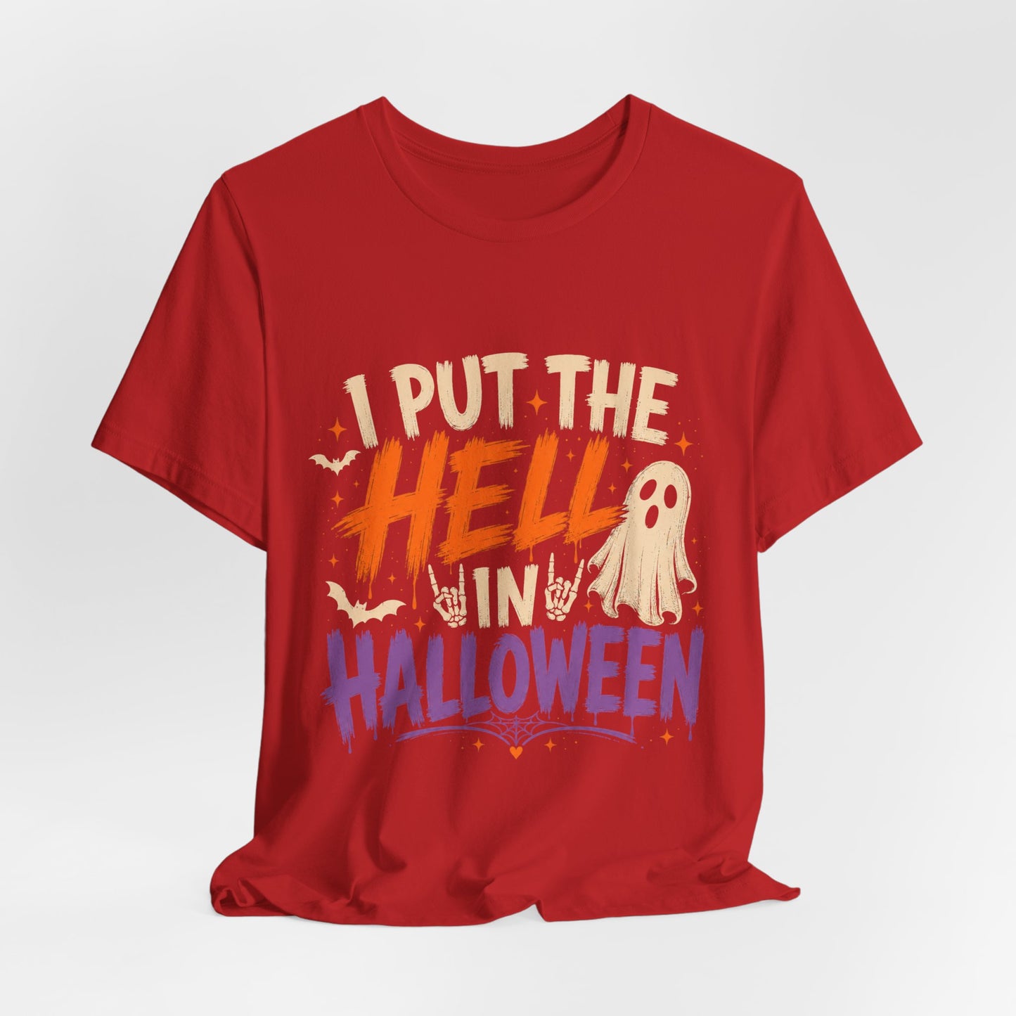 Halloween T-Shirt - "I Put the Hell in Halloween" Ghost Graphic Tee