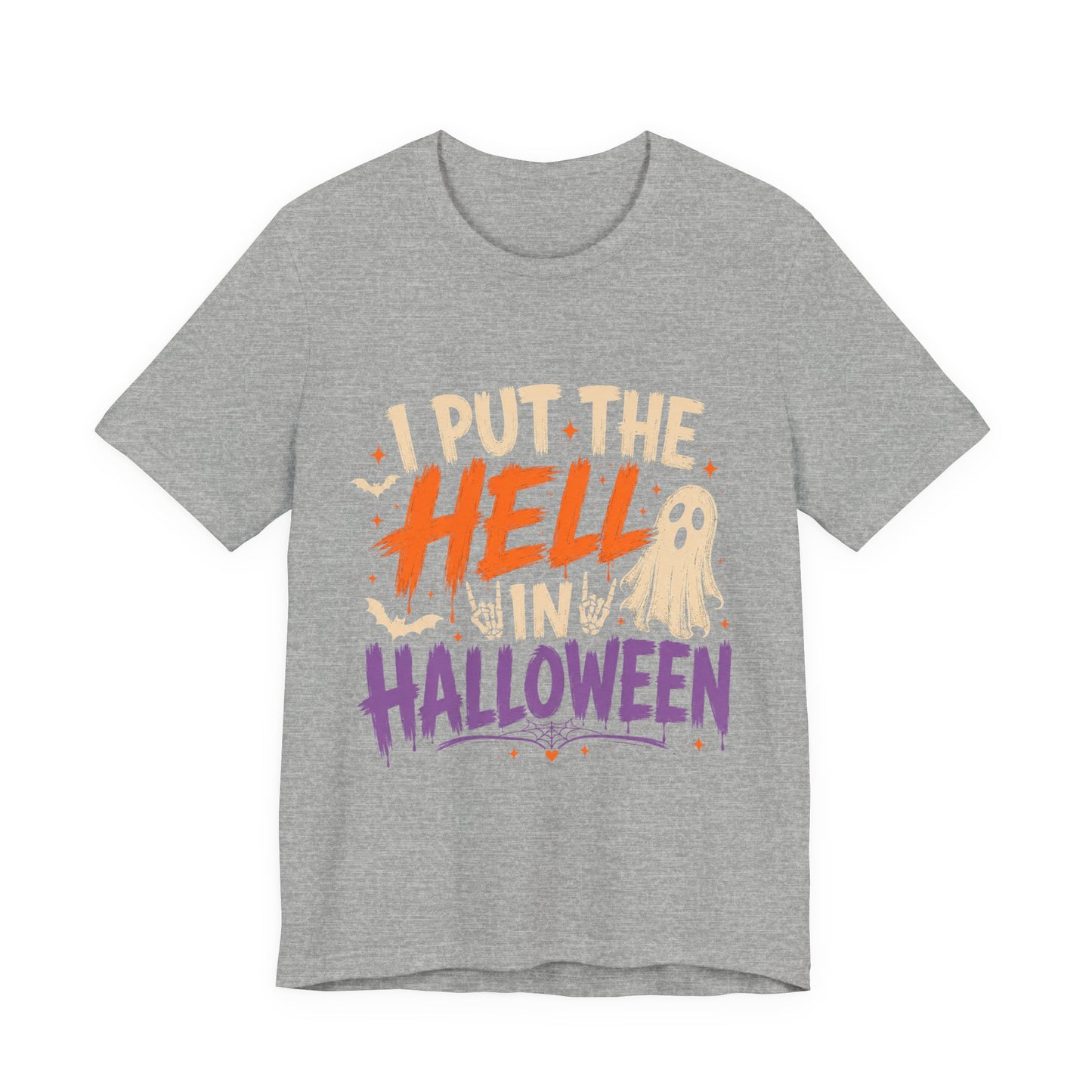 Halloween T-Shirt - "I Put the Hell in Halloween" Ghost Graphic Tee