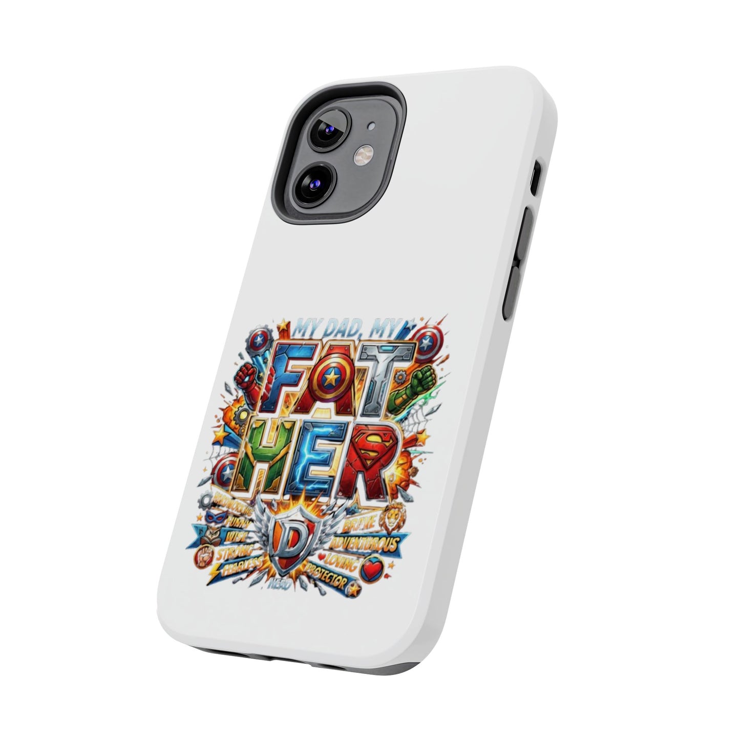 Tough Phone Case — 'My Dad, My Father' Superhero Collage Protective Cover
