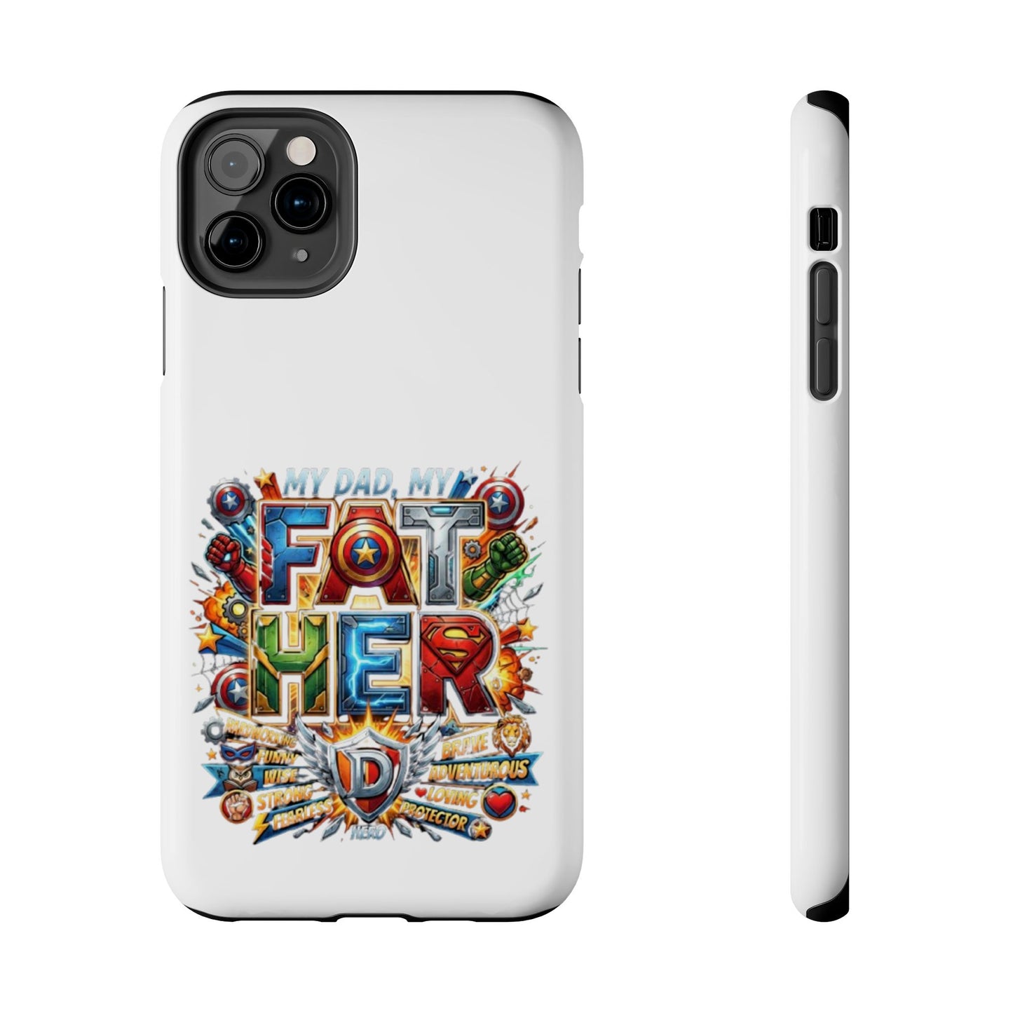Tough Phone Case — 'My Dad, My Father' Superhero Collage Protective Cover