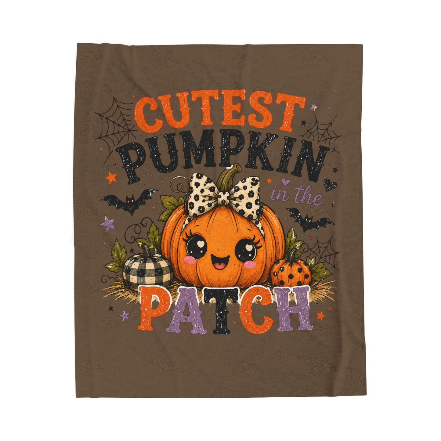 Cutest Pumpkin in the Patch Velveteen Plush Blanket — Cute Halloween Fall Throw for Kids & Baby