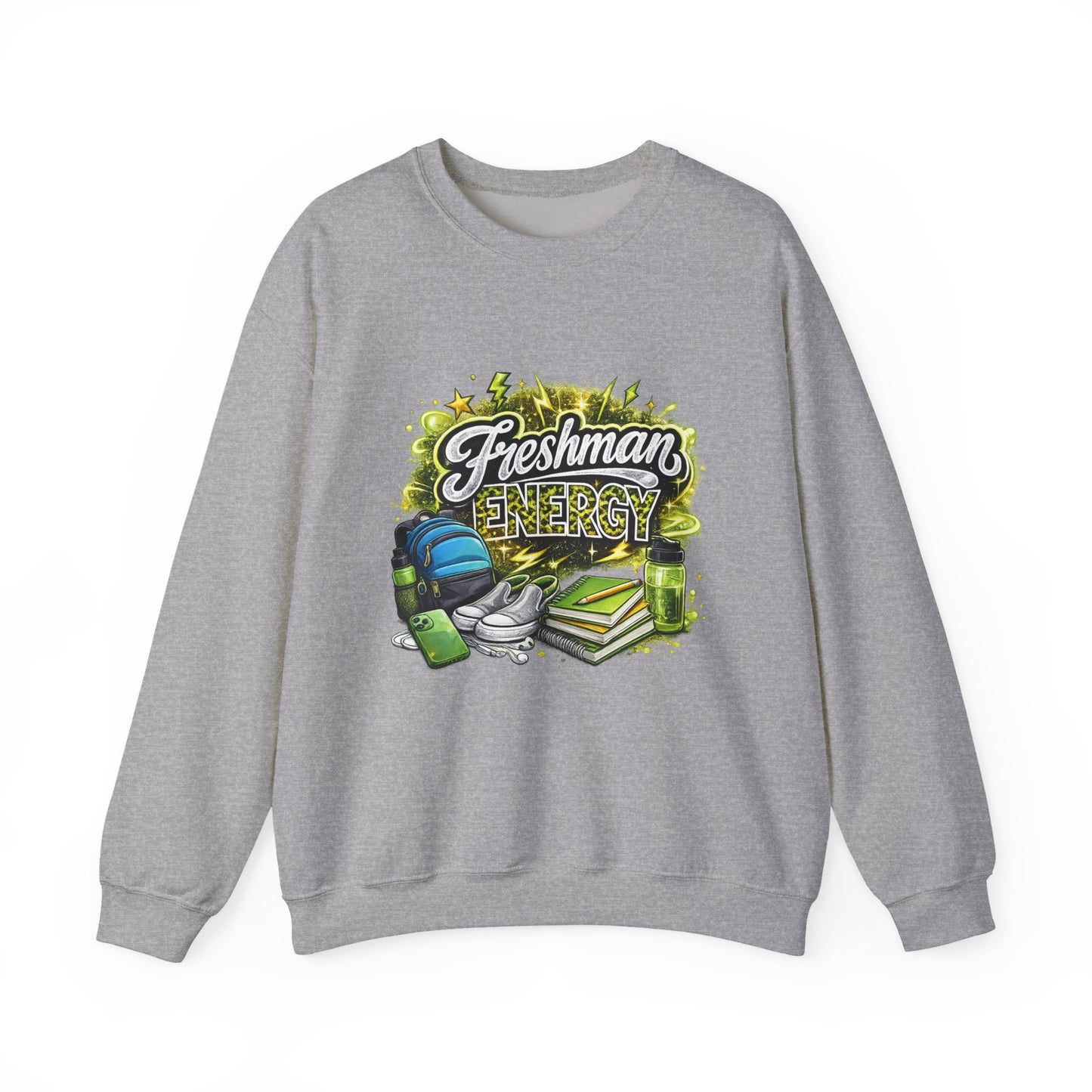 Freshman Energy Crewneck Sweatshirt — College Back-to-School Graphic Sweatshirt