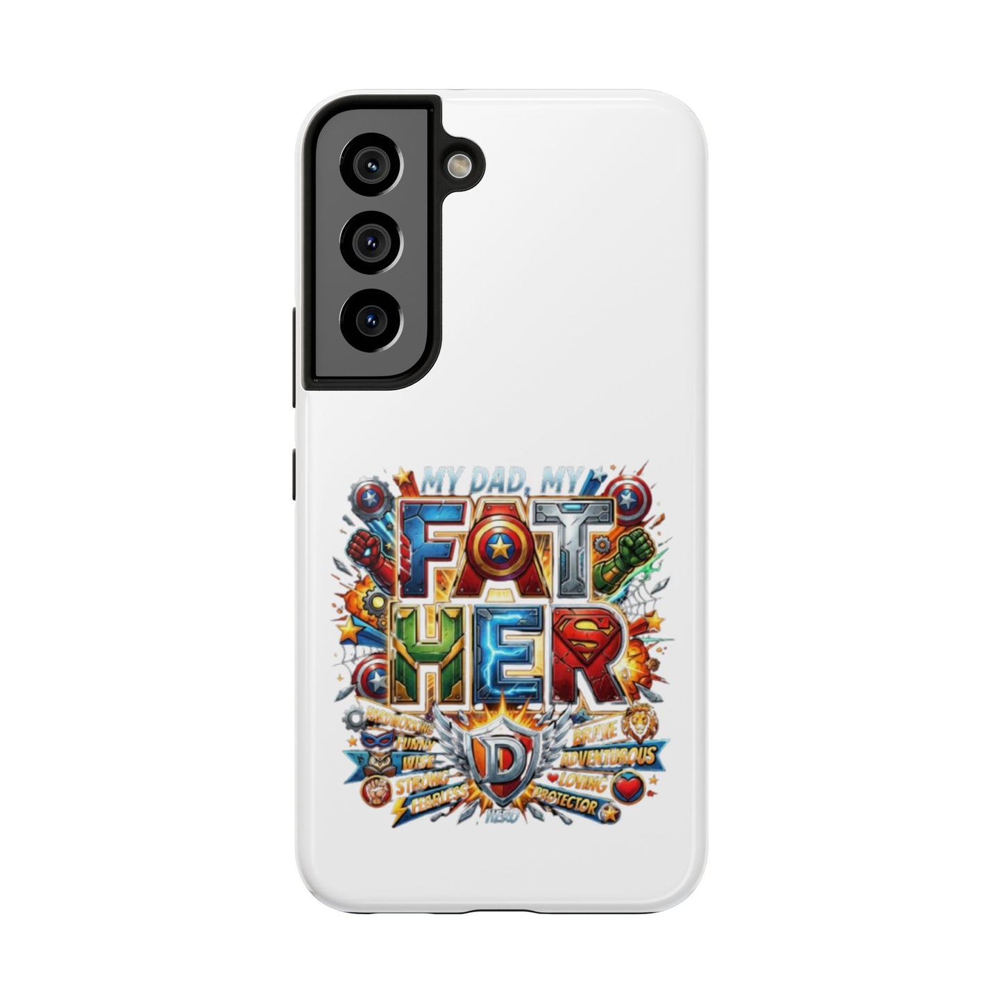Tough Phone Case — 'My Dad, My Father' Superhero Collage Protective Cover