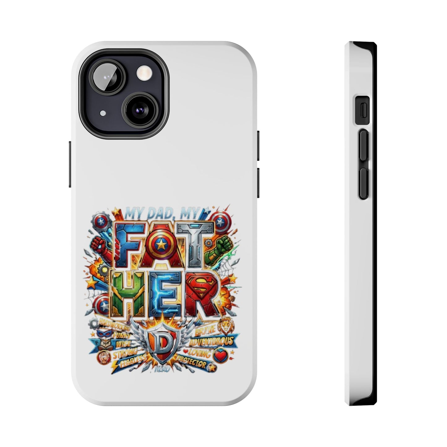 Tough Phone Case — 'My Dad, My Father' Superhero Collage Protective Cover