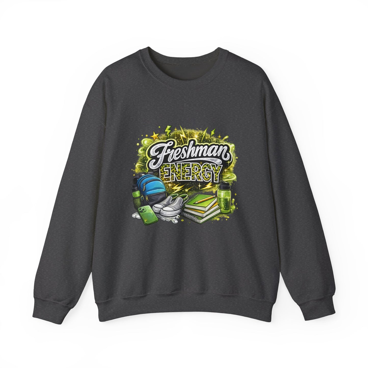 Freshman Energy Crewneck Sweatshirt — College Back-to-School Graphic Sweatshirt