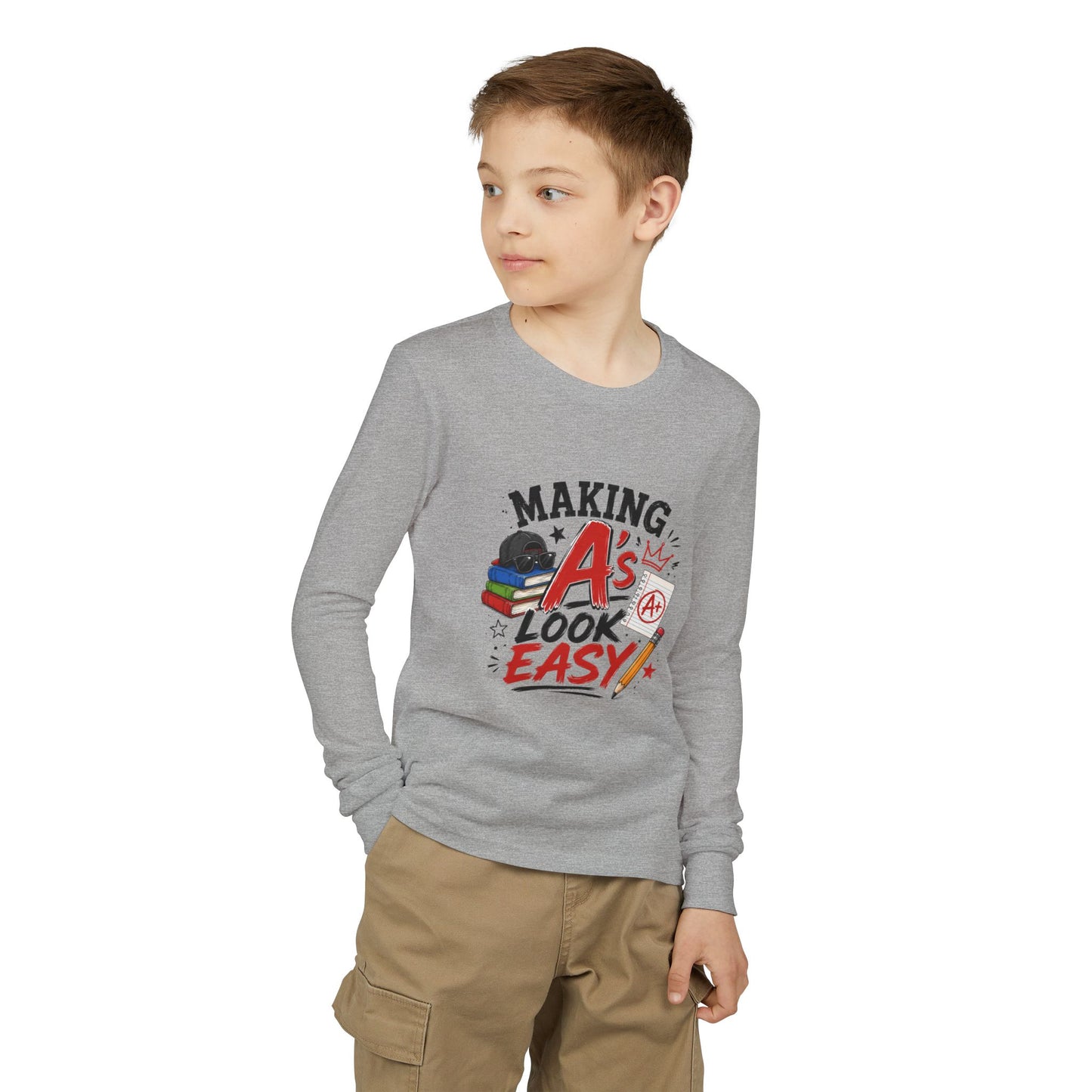 Making A's Look Easy Youth Long Sleeve Tee