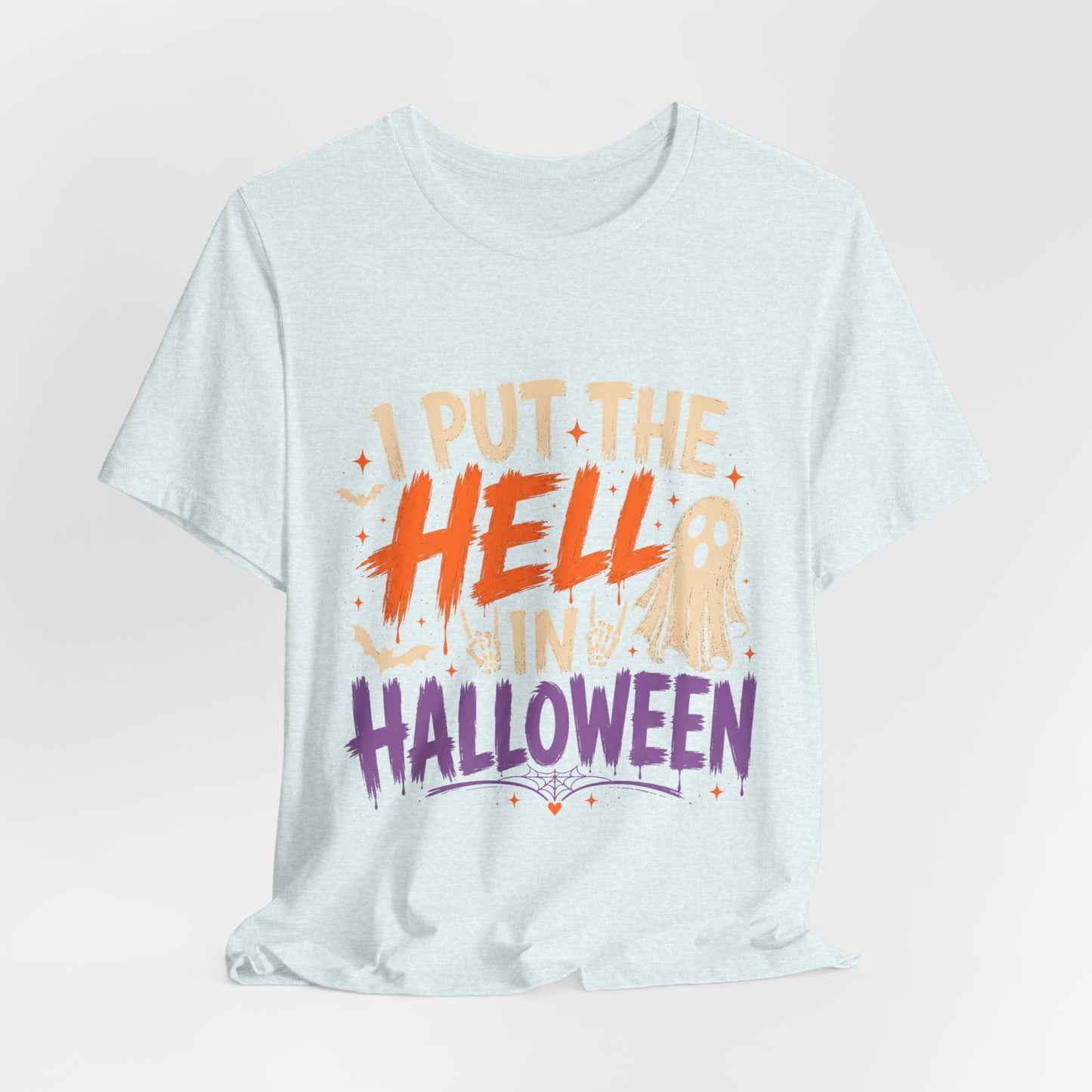 Halloween T-Shirt - "I Put the Hell in Halloween" Ghost Graphic Tee