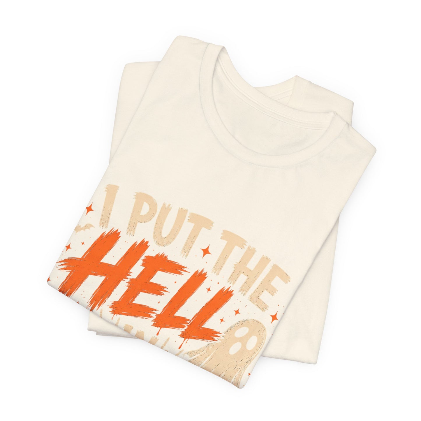 Halloween T-Shirt - "I Put the Hell in Halloween" Ghost Graphic Tee