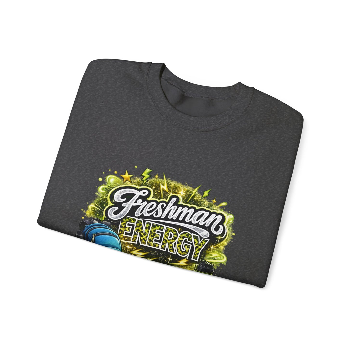 Freshman Energy Crewneck Sweatshirt — College Back-to-School Graphic Sweatshirt