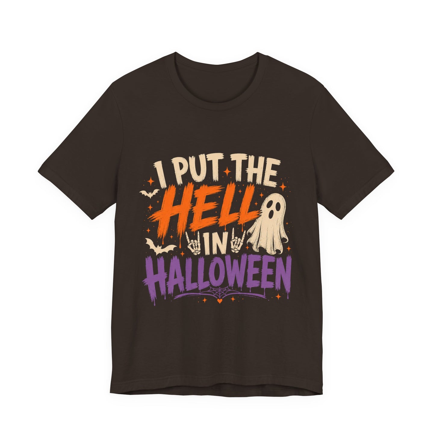 Halloween T-Shirt - "I Put the Hell in Halloween" Ghost Graphic Tee