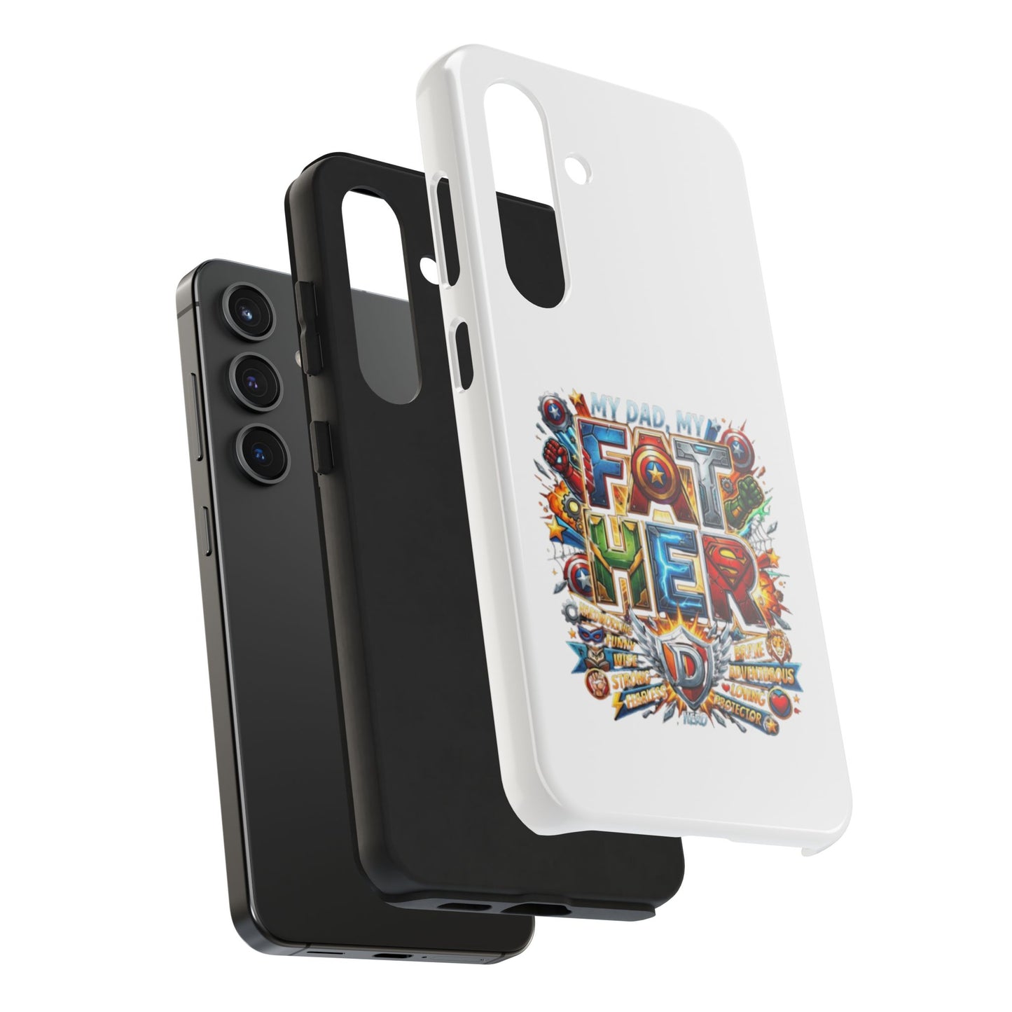 Tough Phone Case — 'My Dad, My Father' Superhero Collage Protective Cover