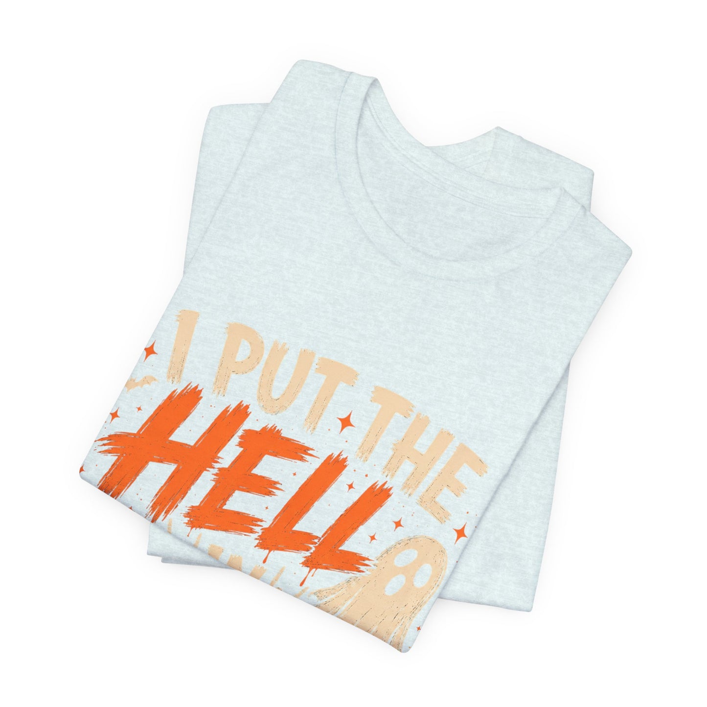 Halloween T-Shirt - "I Put the Hell in Halloween" Ghost Graphic Tee