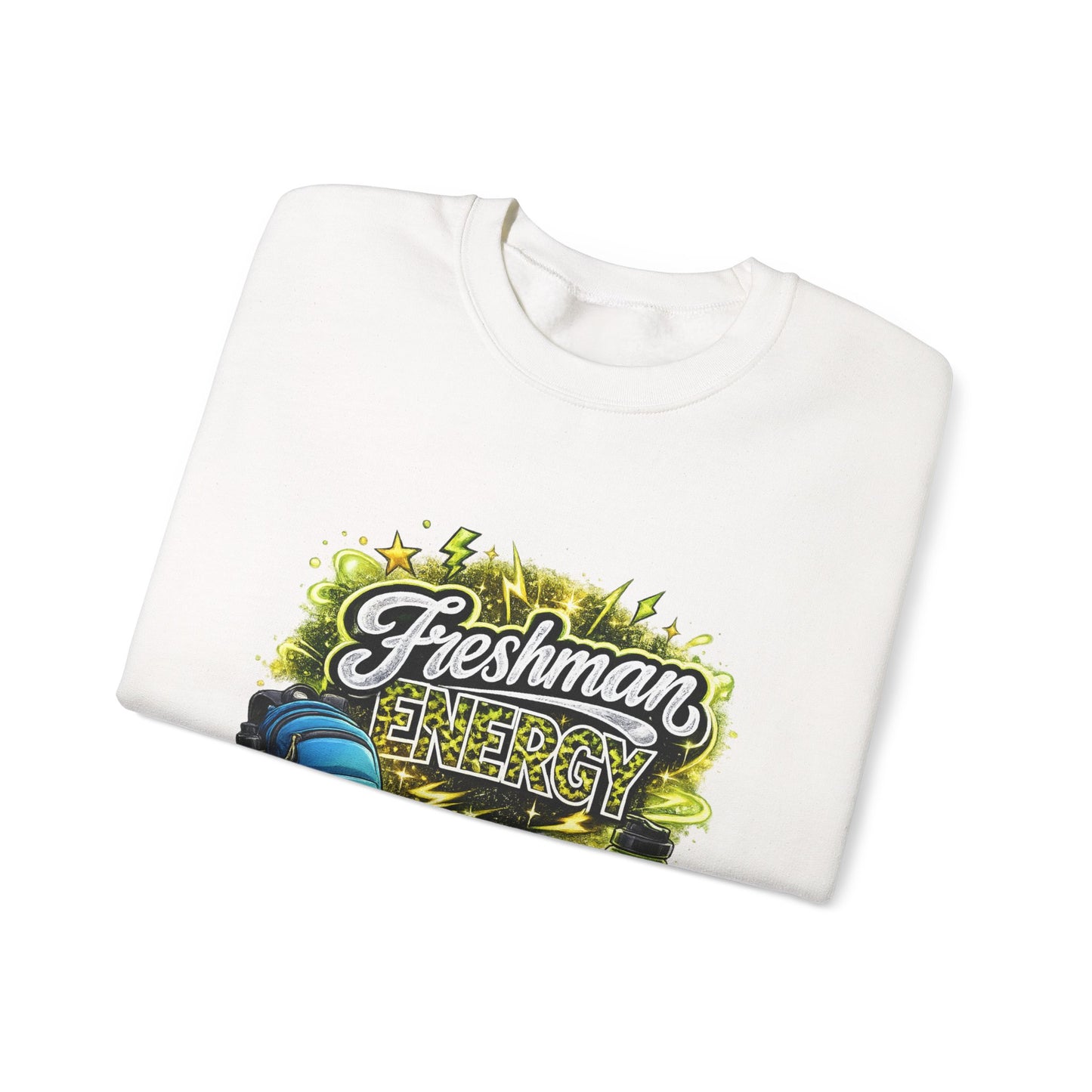 Freshman Energy Crewneck Sweatshirt — College Back-to-School Graphic Sweatshirt