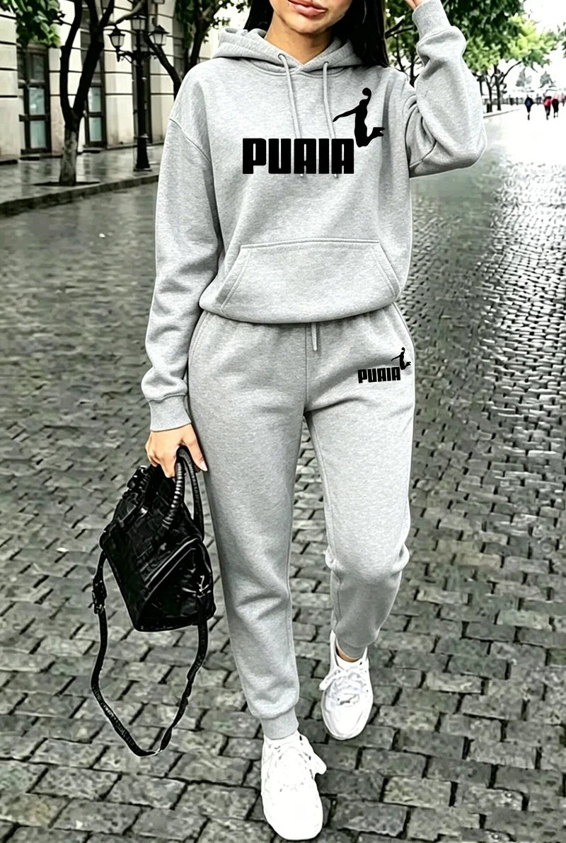 Women's Casual Hooded Sweatshirt & Jogger Set