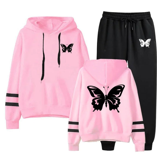 Butterfly Cozy Two-Piece Sweat Outfit