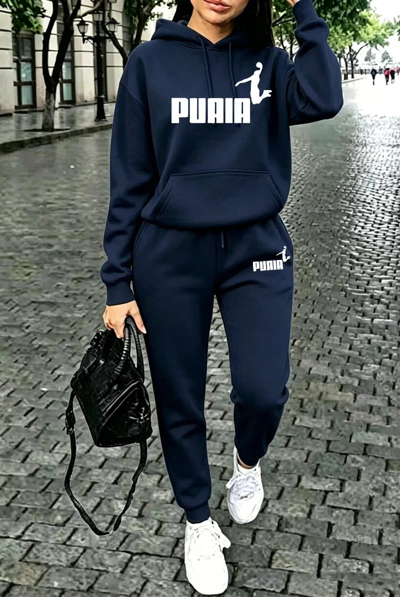 Women's Casual Hooded Sweatshirt & Jogger Set